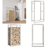 Portant de bois de chauffage 50x28x94 cm acier inoxydable - support à bois - porte - bûches - rangement ... Portant de bois de chauffage 50x28x94 cm acier inoxydable - support à bois - porte - bûches - rangement ...