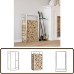 Portant de bois de chauffage 50x28x94 cm acier inoxydable - support  bois - porte - bches - rangement ...