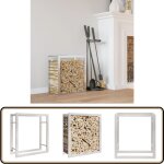 Portant de bois de chauffage 80x28x86 cm acier inoxydable - support � bois - porte - b�ches - rangement ...
