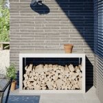 Portant de bois de chauffage blanc 100x40x60 cm acier - vidaxl