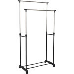 Portant double sur roulettes hauteur r�glable noir et chrome