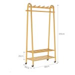Portant en mtal dor  roulettes - l 80 x h 166 x p 36 cm - support d'entre et accueil multi fonctions ...