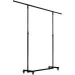 Portant penderie sur roulettes tube hauteur et largeur r�glable 150x50x190 acier noir 100008989