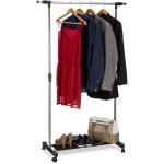 Portant à roulettes, porte - manteaux roues armoire mobile trigle rangement, h réglable 96 - 162 cm, ... Portant à roulettes, porte - manteaux roues armoire mobile trigle rangement, h réglable 96 - 162 cm, ...