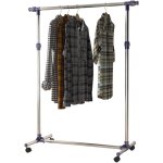 Portant � roulettes r�glable calvin acier inox