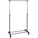 Portant simple sur roulettes hauteur r�glable noir et chrome