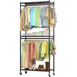 Portant � v�tement 84 x 32 x 202 cm ? penderie v�tement dressing chambre adulte avec �tag�res & roulettes, ...