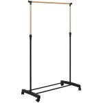 Portant  vtements ajustable  effet bois  160cm noir