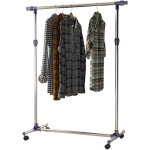 Portant � v�tements ajustable sur roulettes baldy acier