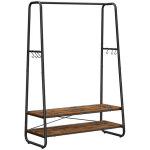 Portant � v�tements industriel 100 x 45 x 160 cm porte - v�tements robuste avec 2 �tag�res 6 crochets ...