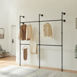 Portant � v�tements mural ken�vatka 222 x 201 x 31 cm noir [en. casa]