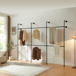 Portant � v�tements mural ken�vatka 222 x 296 x 31 cm noir [en. casa]