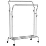 Portant  vtements avec roulettes double barre porte - manteau en acier charge 100 kg largeur de 103, ...