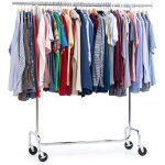 Portant vetement solide � roulettes, capacit� de charge 130 kg, professionnel, penderie, portant a vetement, ...