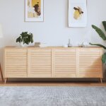 Portes d'armoire � persiennes 4 pcs 69x59, 4cm bois de pin massif cfw29923