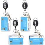 Porte - badge 4pcs - cordon r�sistant - yoyo extensible - transparent (givr�)