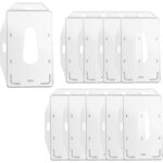 Porte badge porte carte plastique rigide transparent [lot 10] pour carte de cr�dit / carte identit� / ...