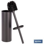 Porte - balai wc en acier noir mat, gamme ribeira, 9, 1 x 9, 1 x 39 cm