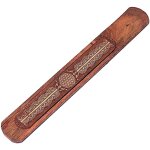 Porte bton d'encens en bois motif fleur de vie