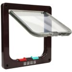 Porte battante pour chiens et chats, 4 voies, 19x19, 7x5, 3 cm, marron