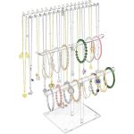 Porte bijoux, porte collier organisateur de bijoux, prsentoir  bijoux en acrylique  3 niveaux pour ...