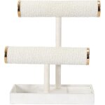 Porte - bijoux double en bouclette ivoire avec finitions dor�es