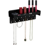 Porte - bijoux mural, pour colliers, bracelets, boucles d'oreilles, avec tablette, hlp 12x30x8 cm, noir ...