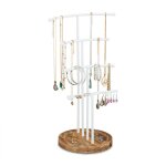 Porte - bijoux, support  bijoux, rangement t pour colliers & boucles d'oreilles, bois, mtal, blanc ...