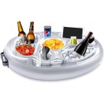 Porte boisson gonflable, 8 trous bar de piscine flottant, porte gobelet de boissons salade de fruits ...