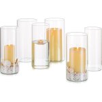 Porte - bougies en verre 6, bougeoirs cylindriques pour centre de table, bougeoirs pour dcoration intrieure, ...