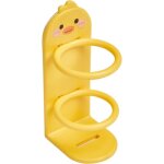 Porte - brosse � dents �lectrique mural avec trou de drainage, forme de canard jaune,