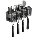 Porte - brosse � dents mural en aluminium, support brosse a dent, dentifrice, rasoir organisateur, porte ...