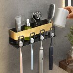 Porte - brosse � dents mural en aluminium, support brosse a dent, dentifrice, rasoir organisateur, porte ...