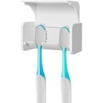Porte - brosse  dents mural (blanc) avec couvercle, 2 emplacements pour brosse  dents, auto - adhsif ...