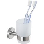Porte - brosse � dents mural bosio inox mat 7 x 9 cm satin� porte - gobelet salle de bain verre � dents ...