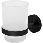 Porte - brosse � dents mural en verre et acier inoxydable - support pratique pour brosse � dents - installatio ...