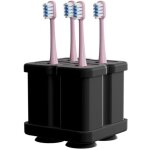 Porte brosse � dents en silicone noir, double support brosse � dents compatible avec oral - b, io, philips ...