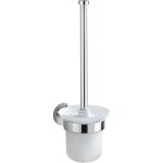 Porte brossee wc bosio shine inox brillant brosse en verre d�poli design murale support brosse wc inox ...