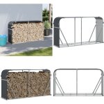 Porte - bûches anthracite 180x45x100 cm acier galvanisé - porte - bûches - rangement bûches - abri à ... Porte - bûches anthracite 180x45x100 cm acier galvanisé - porte - bûches - rangement bûches - abri à ...