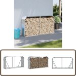 Porte - bches argent 180x45x100 cm acier galvanis - porte - bches - rangement bches - abri bches ...
