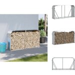 Porte - bches argent 180x45x100 cm acier galvanis - porte - bches - rangement bches - abri bches ...