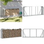 Porte - bches argent 234x45x100 cm acier galvanis - porte - bches - rangement bches - abri bches ...