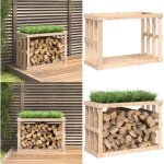 Porte - bches d'extrieur 108x52x74 cm bois massif de pin - porte - bches extrieur - support  bches ...