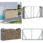 Porte - bches gris clair 180x45x100 cm acier galvanis - porte - bches - rangement bches - abri  ...