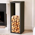 Dandibo porte - bches intrieur mtal noir 96600 rangement pour bois de chauffage porte - bches tagre ...