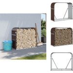 Porte - b�ches marron 120x45x100 cm acier galvanis� - porte - b�ches - rangement b�ches - abri b�ches ...