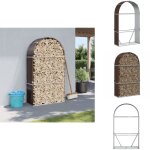 Porte - b�ches marron 120x45x210 cm acier galvanis� - porte - b�ches - rangement b�ches - abri b�ches ...