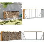 Porte - b�ches marron clair 234x45x100 cm acier galvanis� - porte - b�ches - rangement b�ches - abri ...