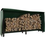 Porte - b�ches - range - b�ches - dim. 200l x 36l x 99h cm - housse incluse verte - m�tal noir