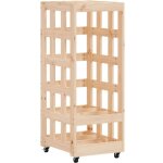 Porte - bches avec roulettes 40x49x110 cm bois massif de pin vidaxl